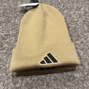 Adidas Logo Women's Postseason Fold Beanie Magic Beige/Black NWT‎